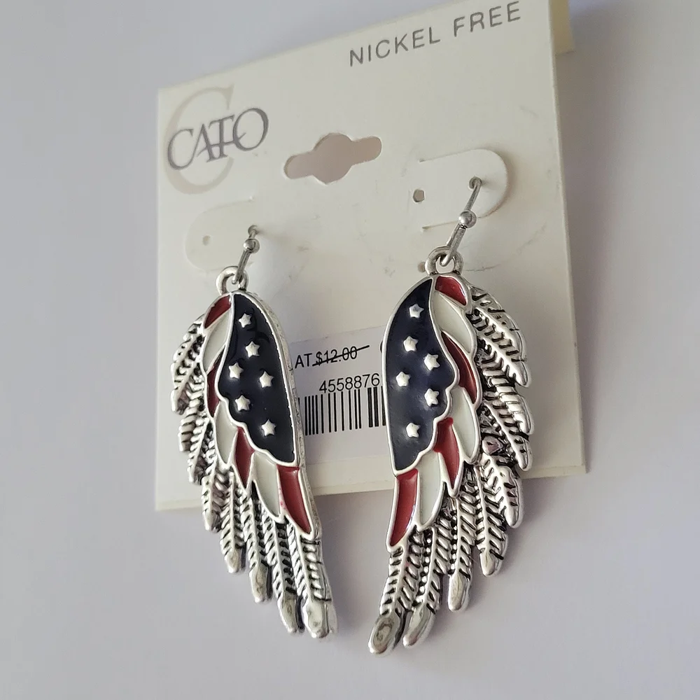 Cato Patriotic Wing Earrings - Picture 2 of 3